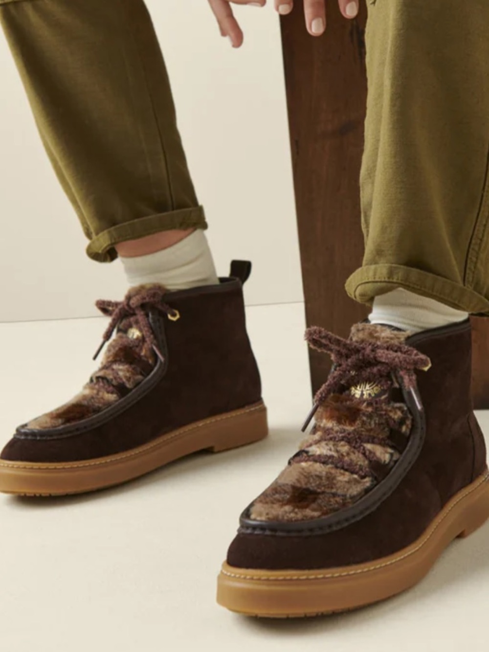 Cole Haan Summit Chukka Boots Shearling Lined Brown Women’s 6 NWOT